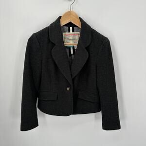 ANTHROPOLOGIE Cartonnier Heathered Grey Blazer Jacket // 0P